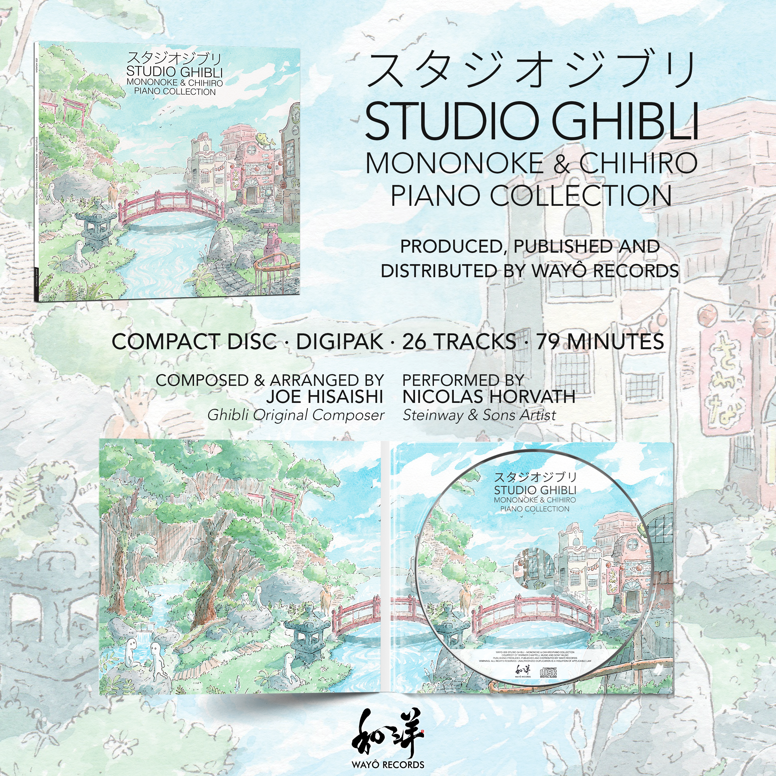 Studio Ghibli Mononoke and Chihiro Piano Collection - CD