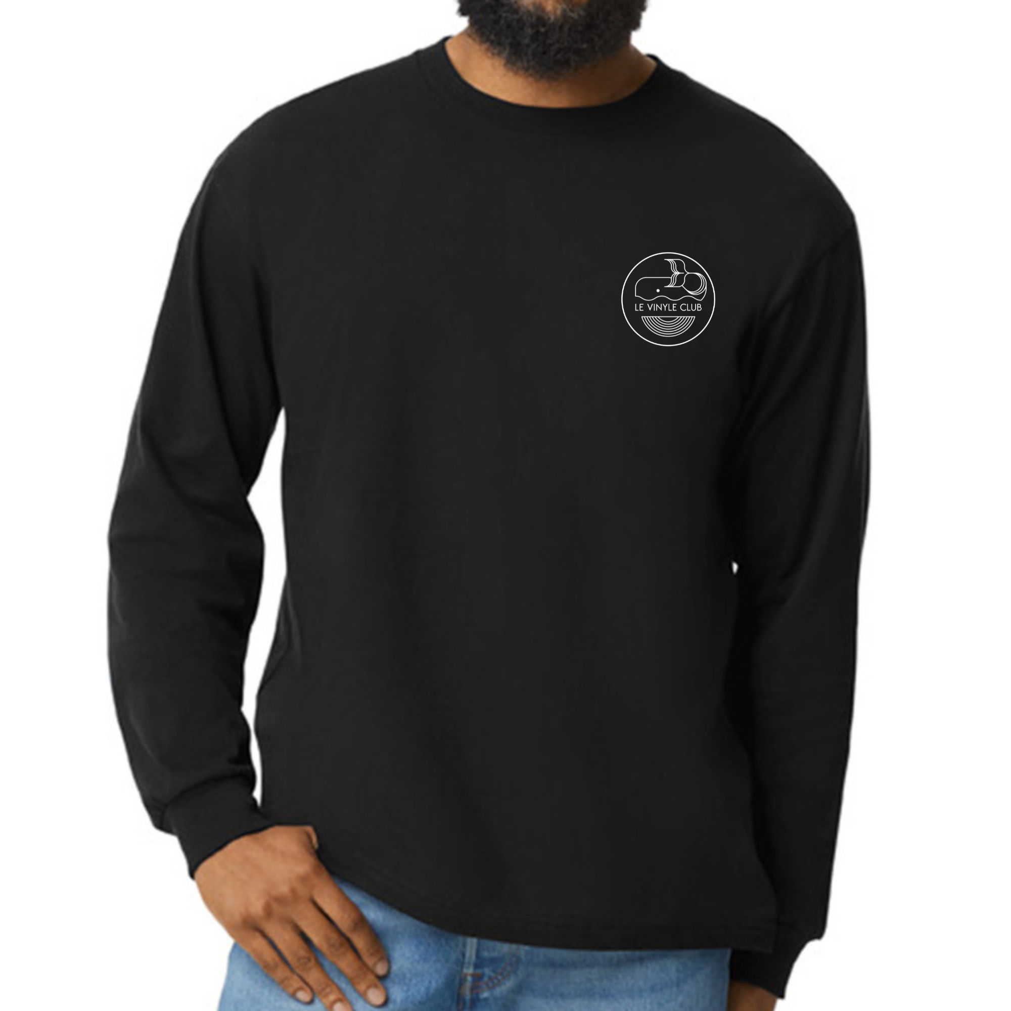 Long Sleeve Le Vinyle Club - Black