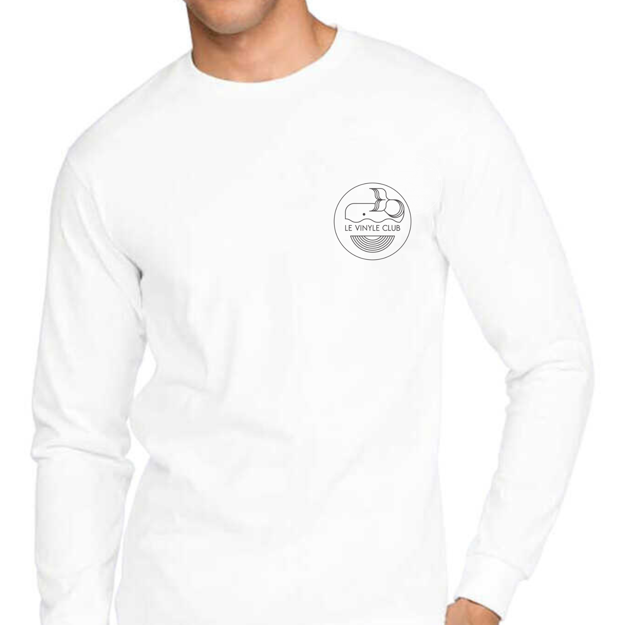 Long Sleeve Le Vinyle Club - White