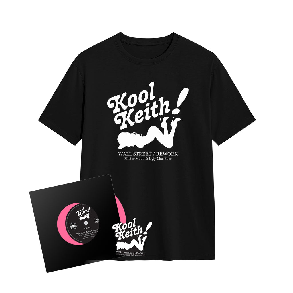 Kool Keith - Wall Street  / Rework  BUNDLE /  T-SHIRT + 7" VINYL + STICKER