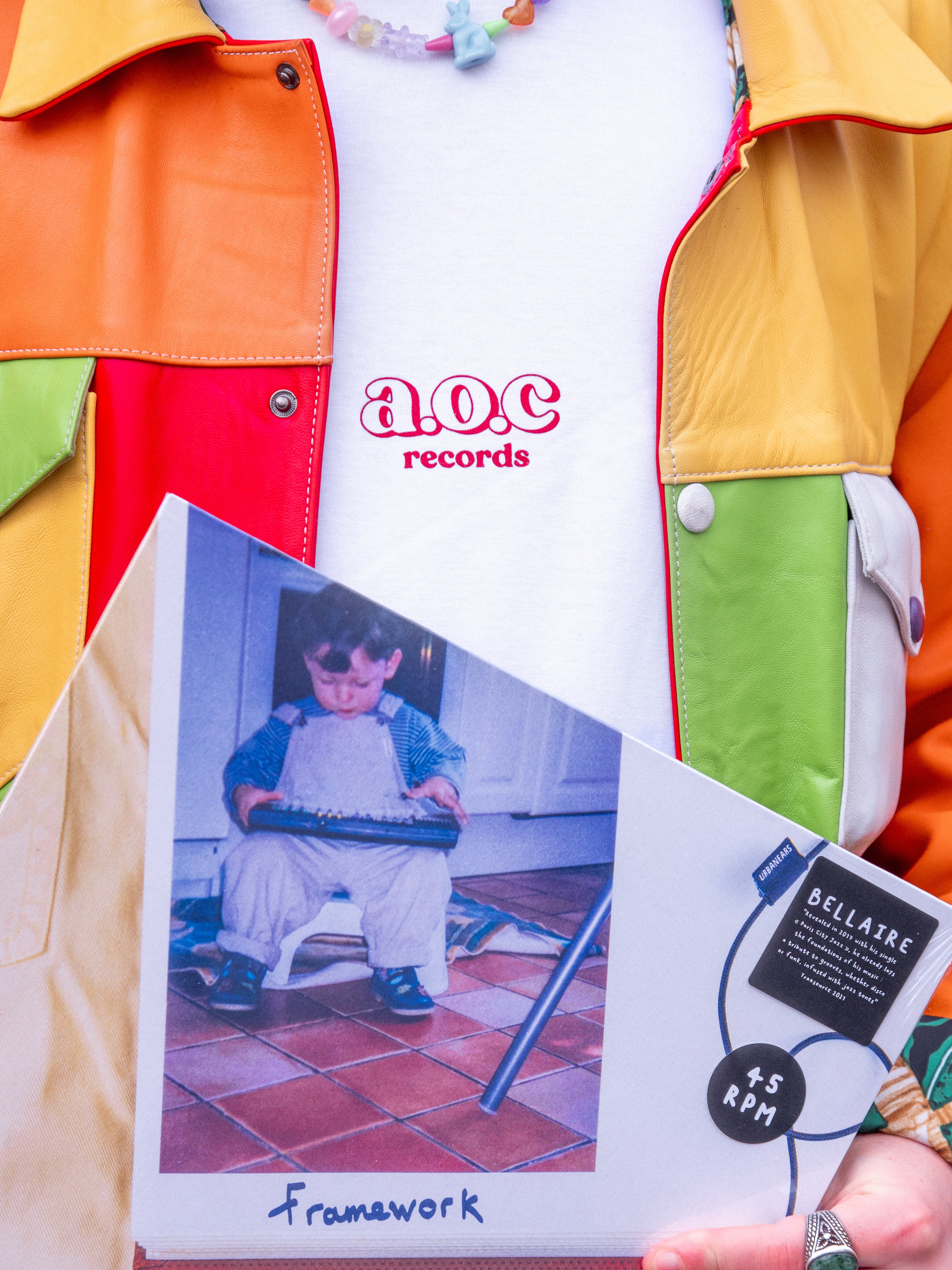 Bundle : T-Shirt AOC Records ROUGE + Vinyle "Bellaire - Framework"
