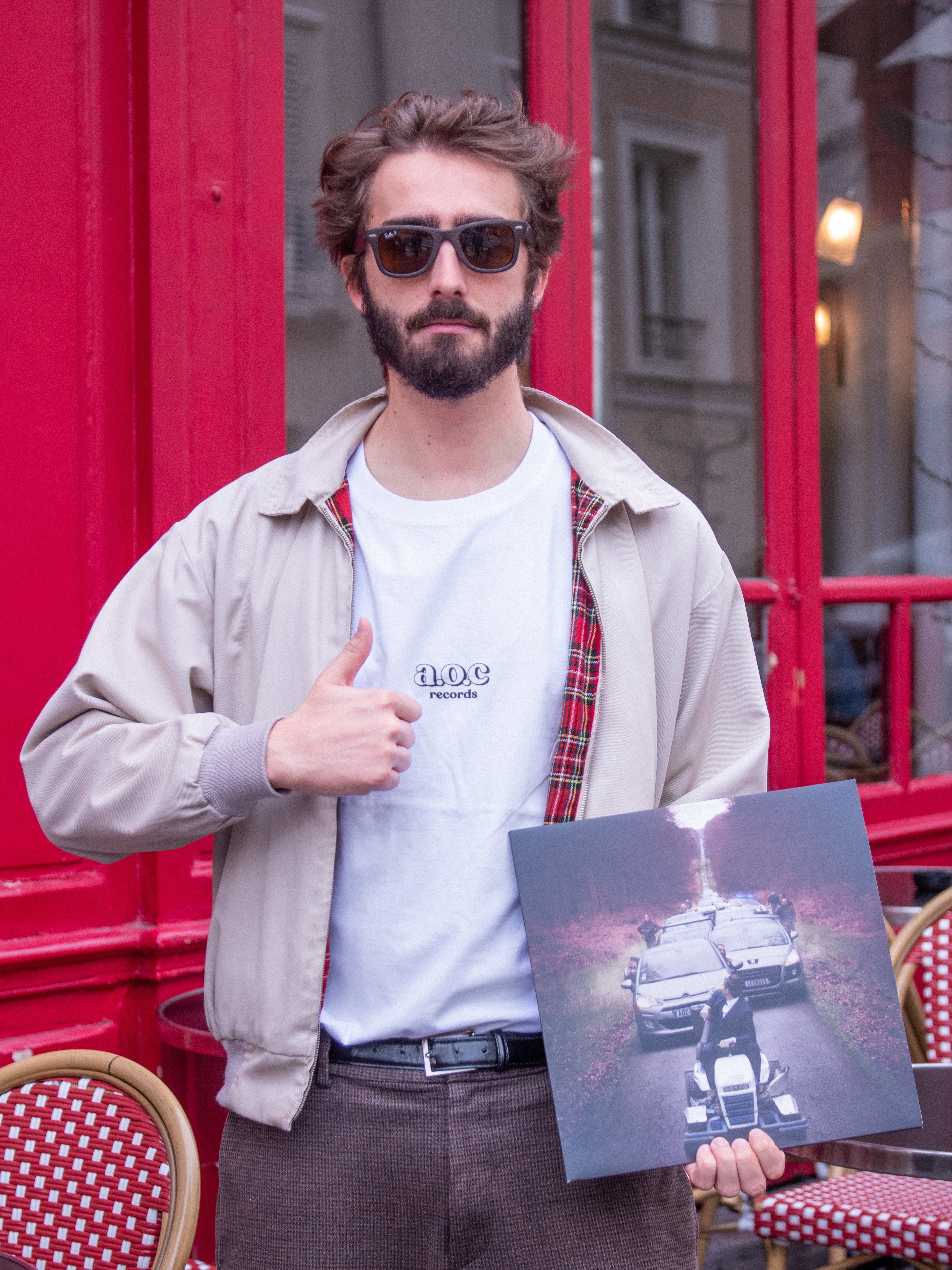 Bundle : T-Shirt AOC Records ROUGE + Vinyle "Georges - Georges"