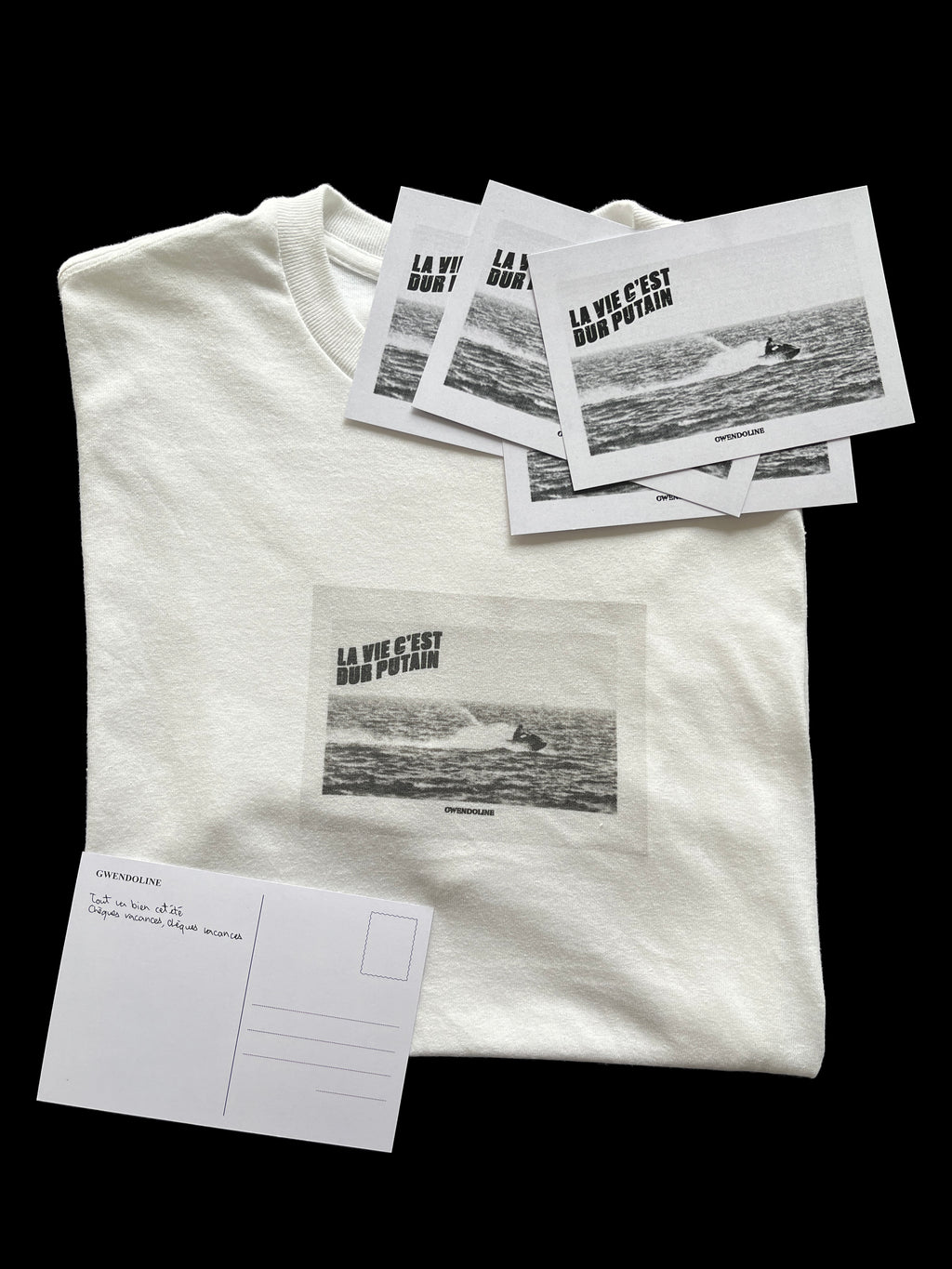 T-Shirt Blanc + 5 cartes postales Gwendoline