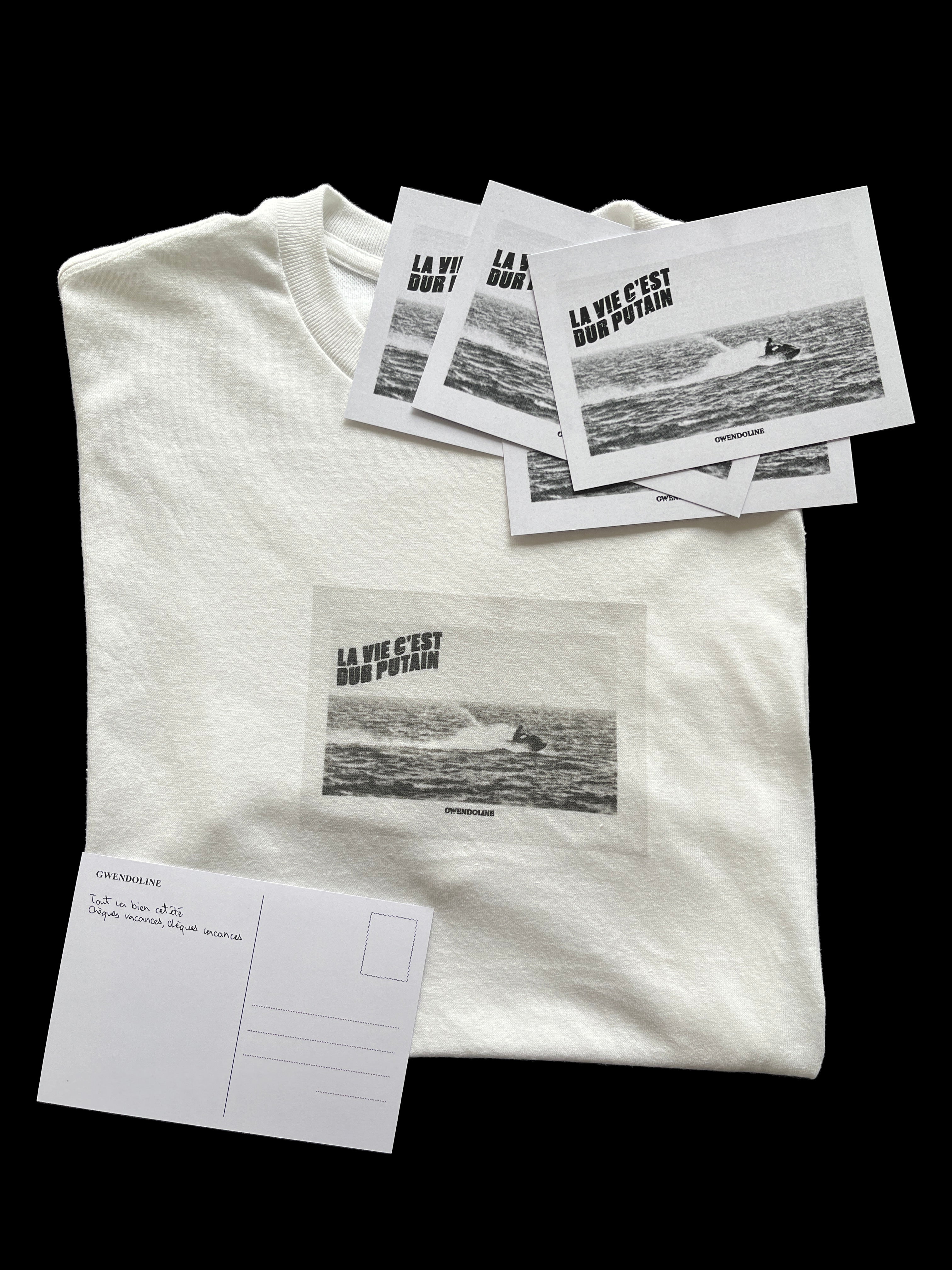 T-Shirt Blanc + 5 cartes postales Gwendoline