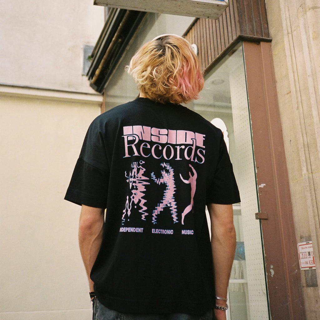 Inside Records - T-Shirt Noir & Rose