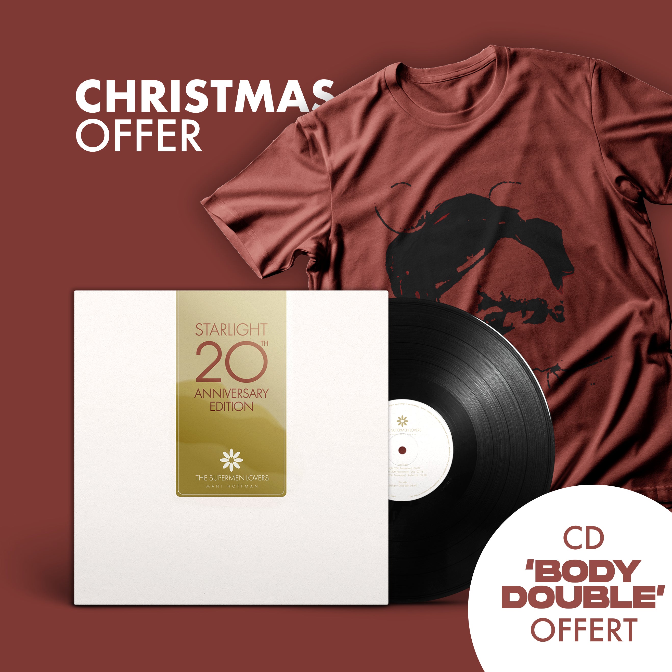 Christmas Pack : Vinyle "Starlight" + T-Shirt RAT rouge + CD "Body Double" (offert)