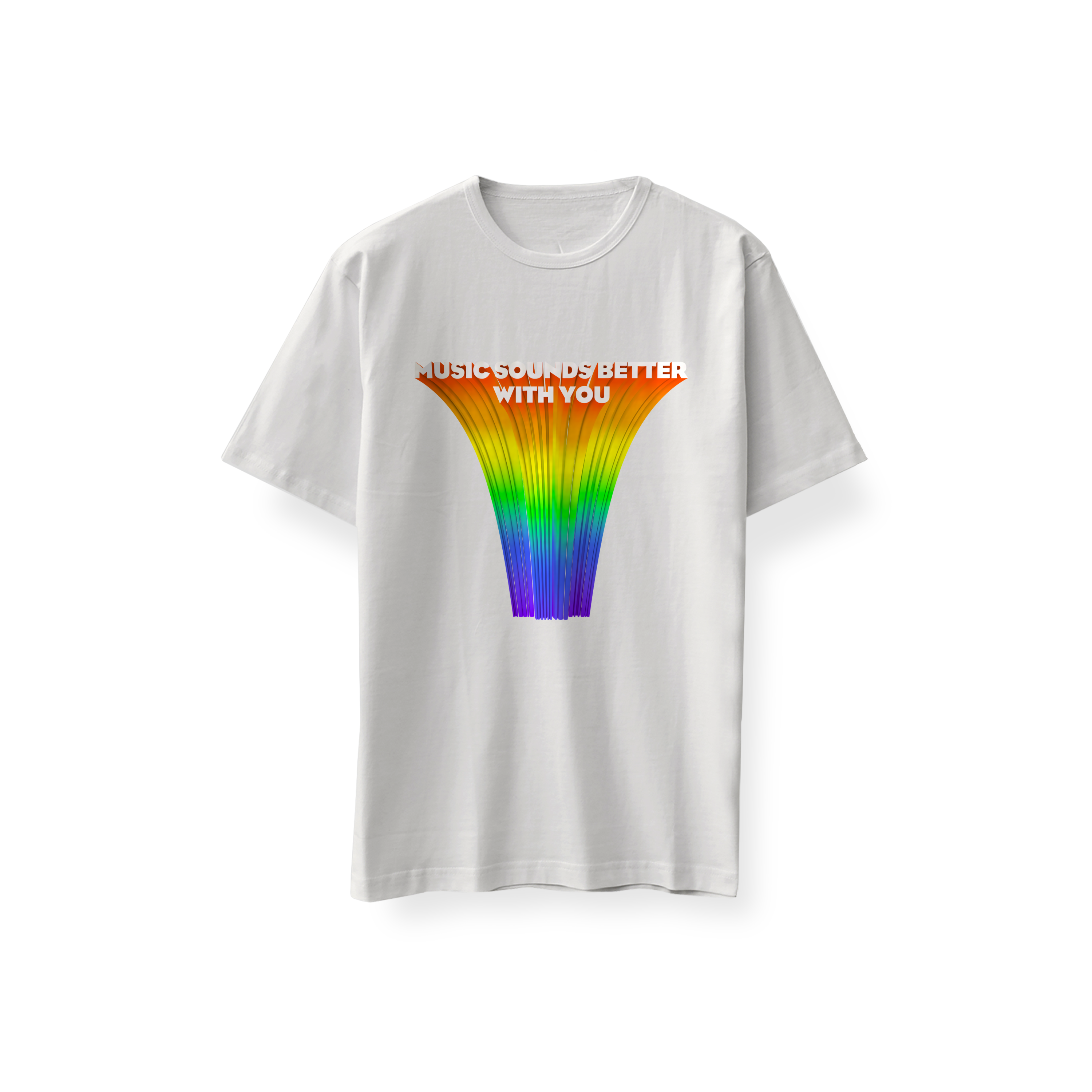 Music Sounds Better With You' White T-shirt