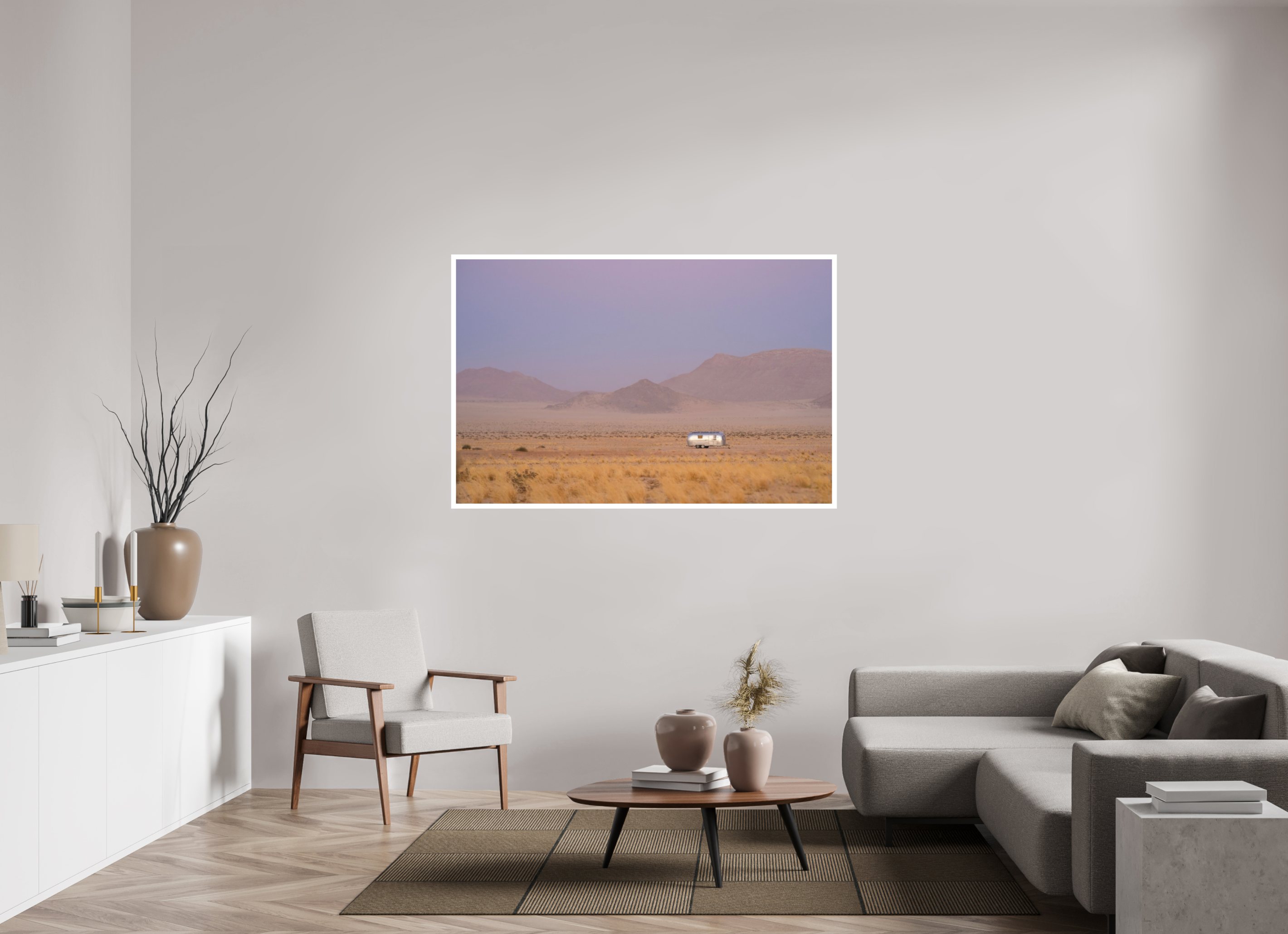 153,8 x 100 cm, Intuitive Impression Fine Art Thylacine Photo caravane