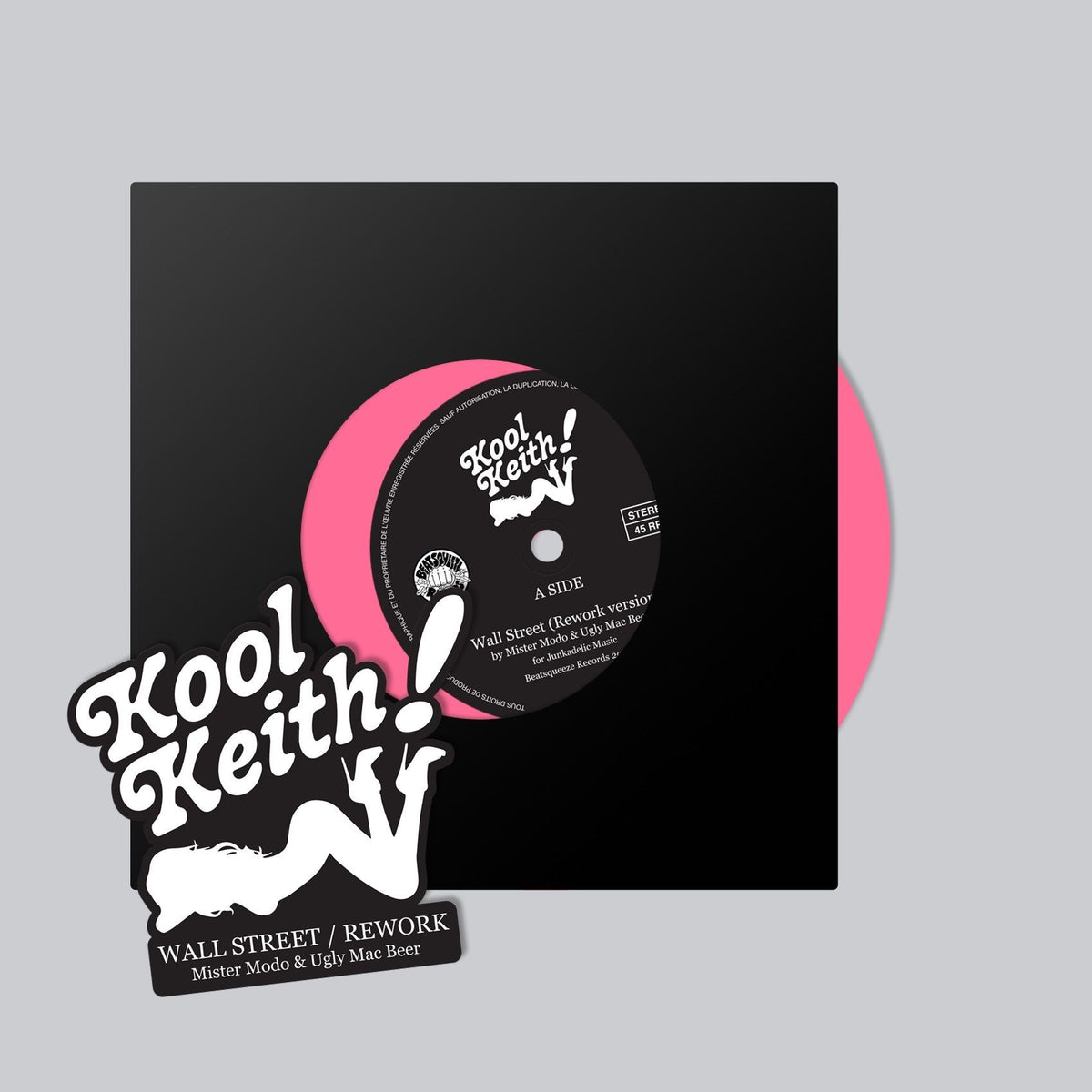 Kool Keith - Wall Street  / Rework  BUNDLE /  T-SHIRT + 7" VINYL + STICKER