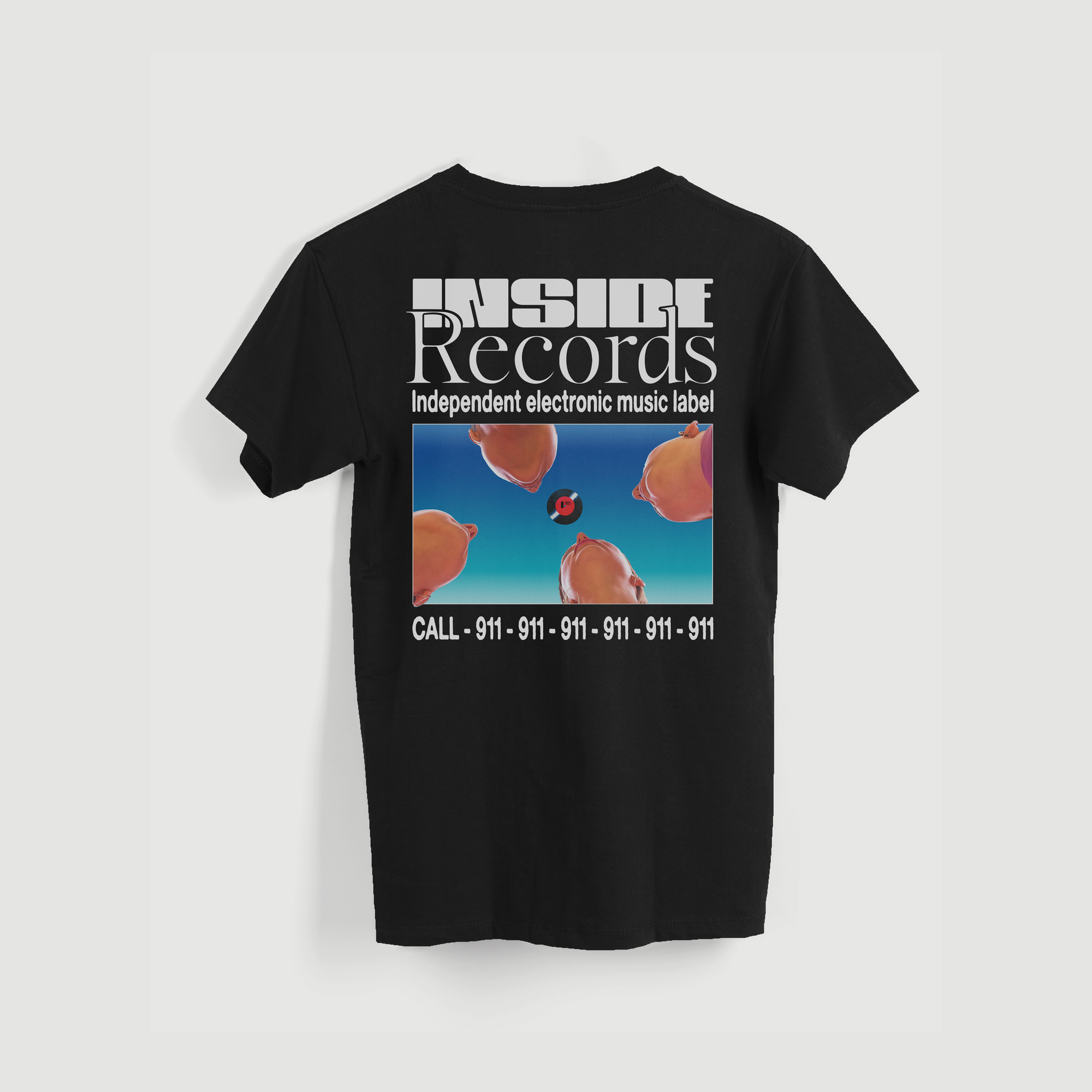 Inside Records - T-Shirt Noir & Blanc