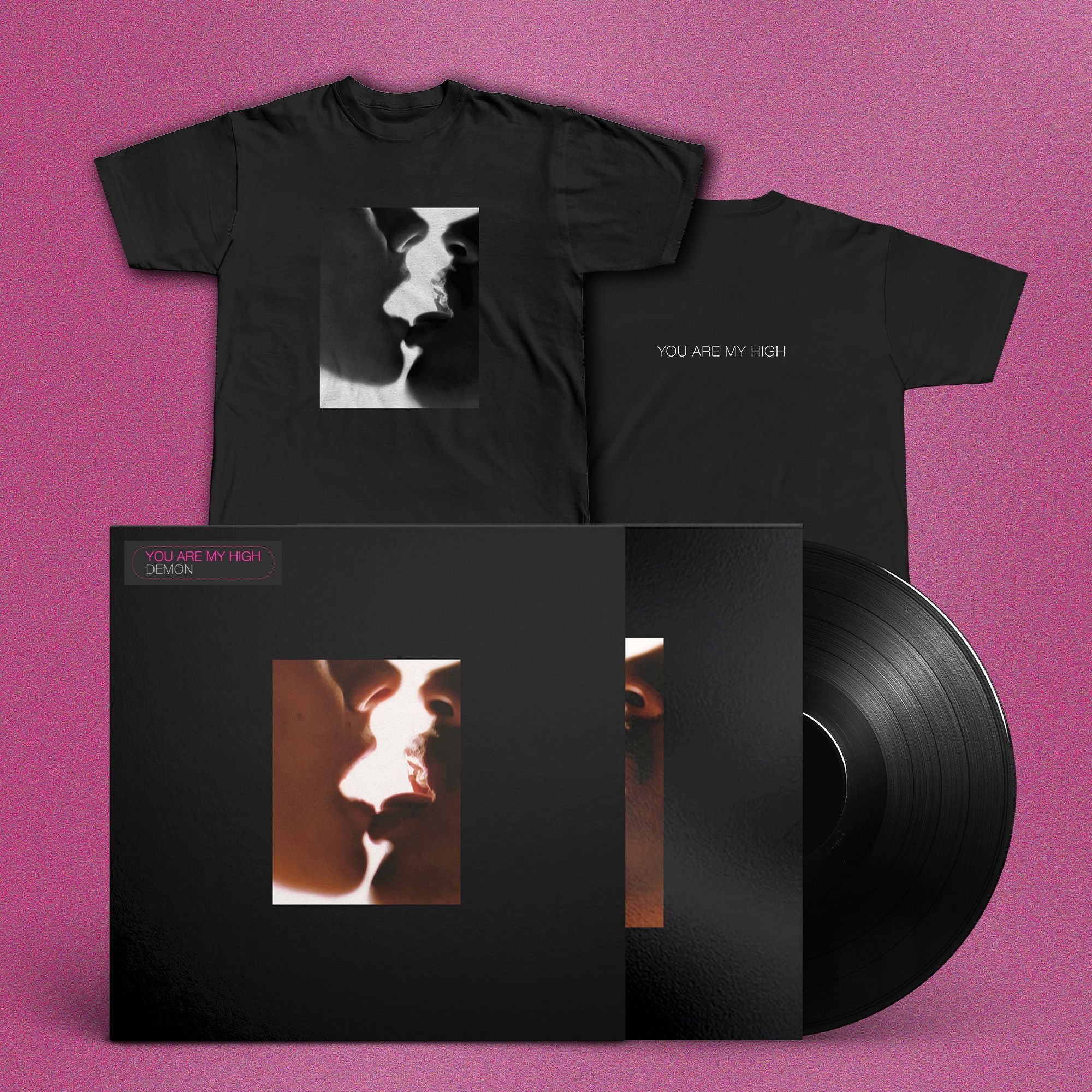 Pack 'You Are My High' - Vinyle Noir + T-Shirt Baiser (N&B)