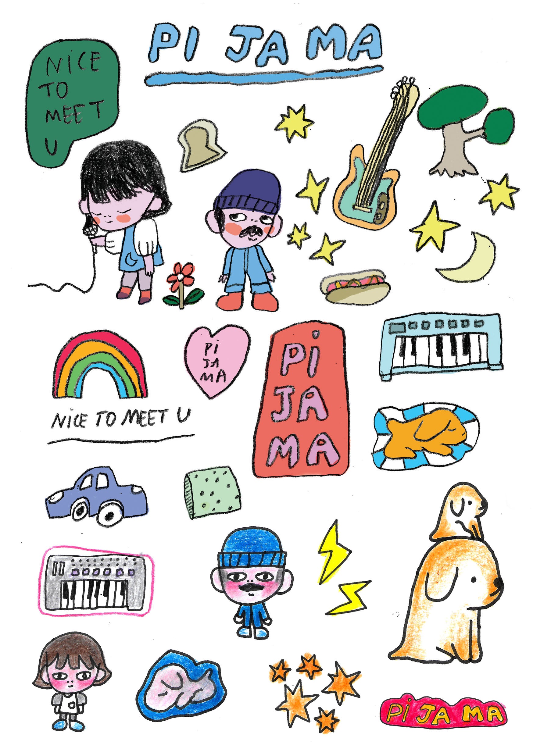 Stickers Nice To Meet U - Planche 1