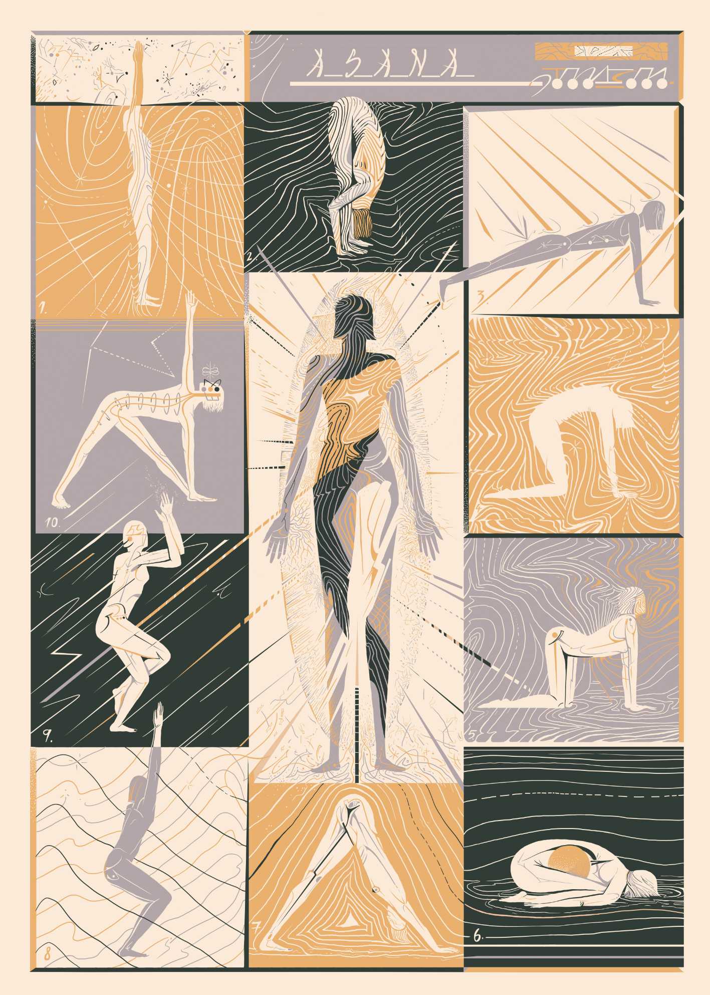 MioSHe X Jennifer Aujame - sérigraphie 3 couleurs - Asana 2020