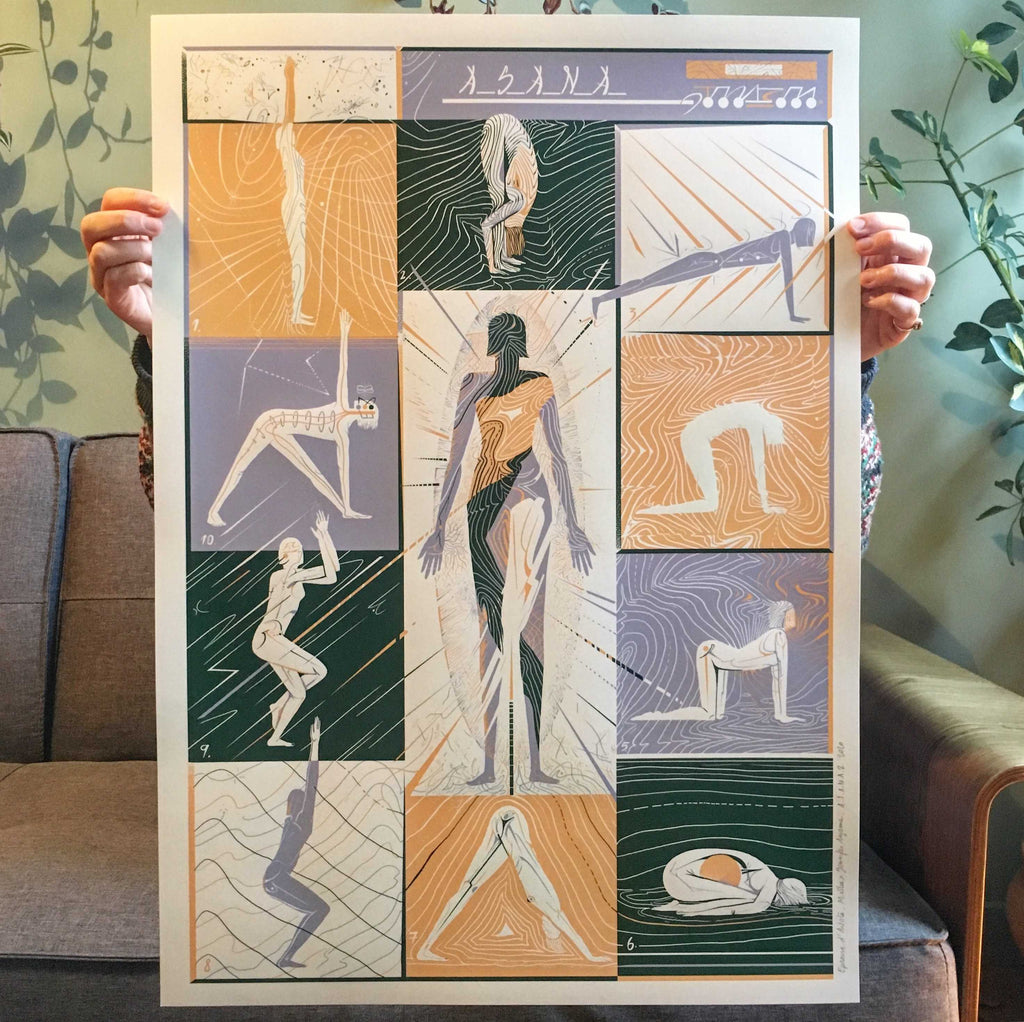 MioSHe X Jennifer Aujame - sérigraphie 3 couleurs - Asana 2020