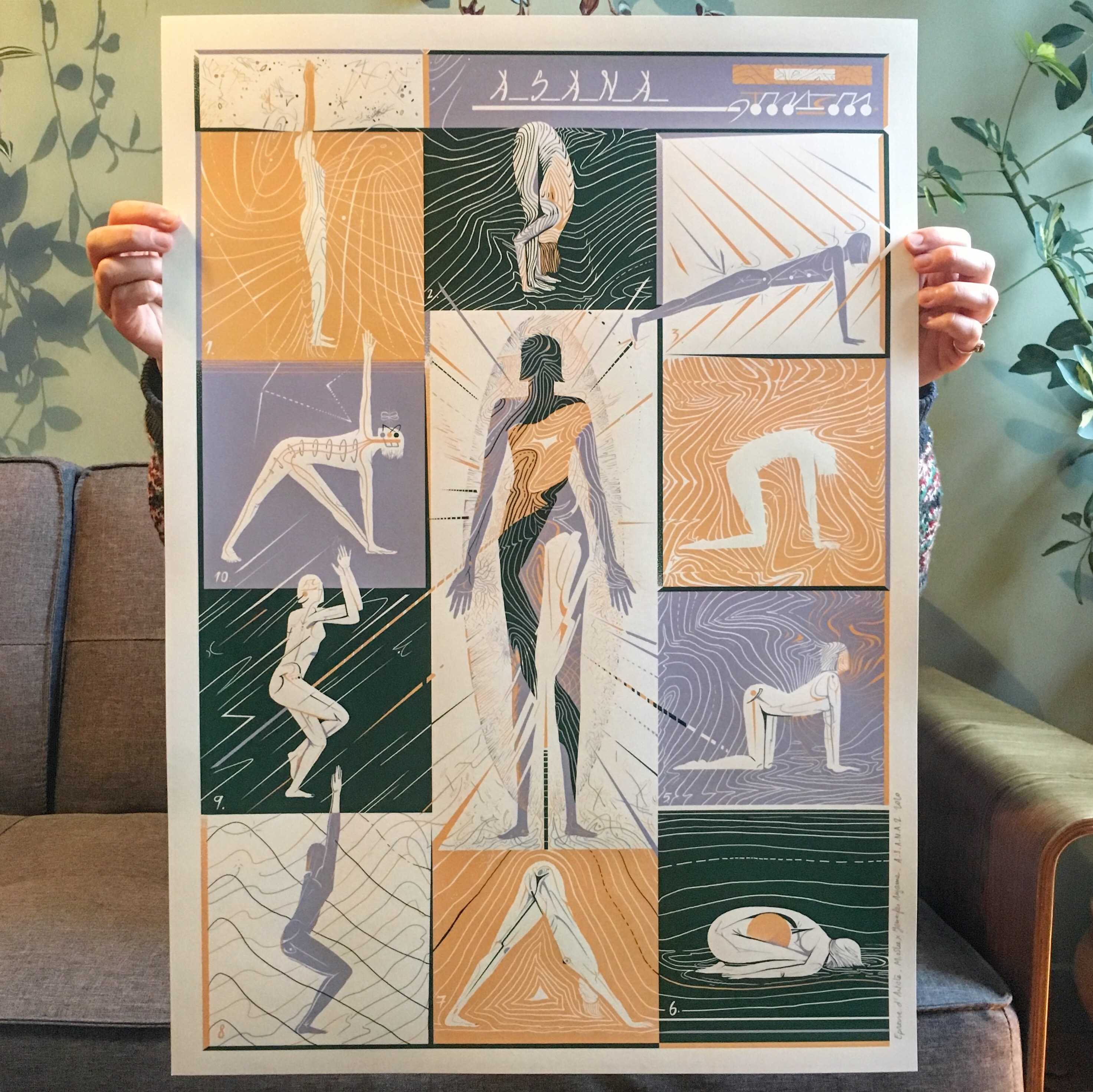 MioSHe X Jennifer Aujame - sérigraphie 3 couleurs - Asana 2020