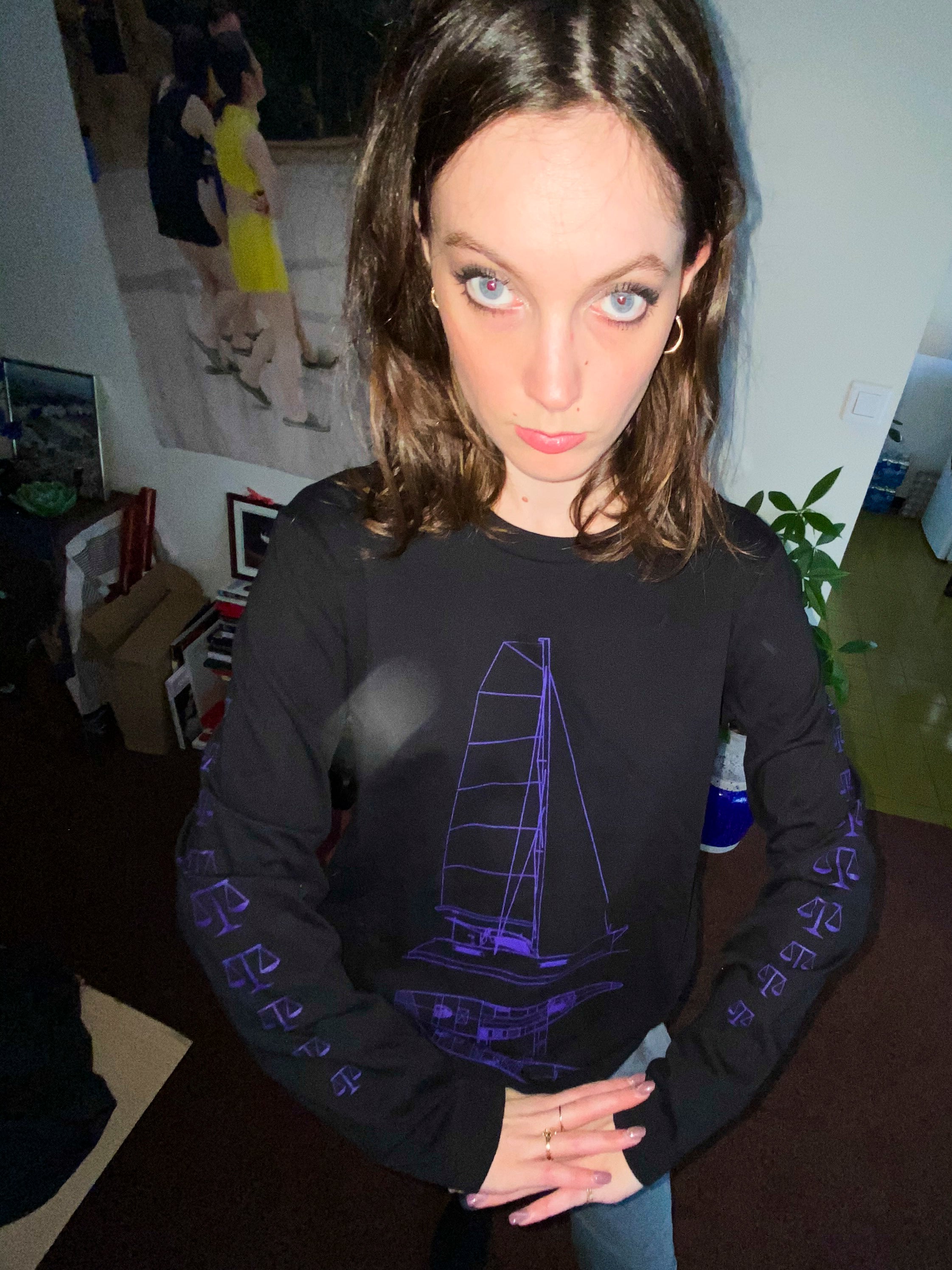 T-Shirt Manches Longues Noir - Equilibre