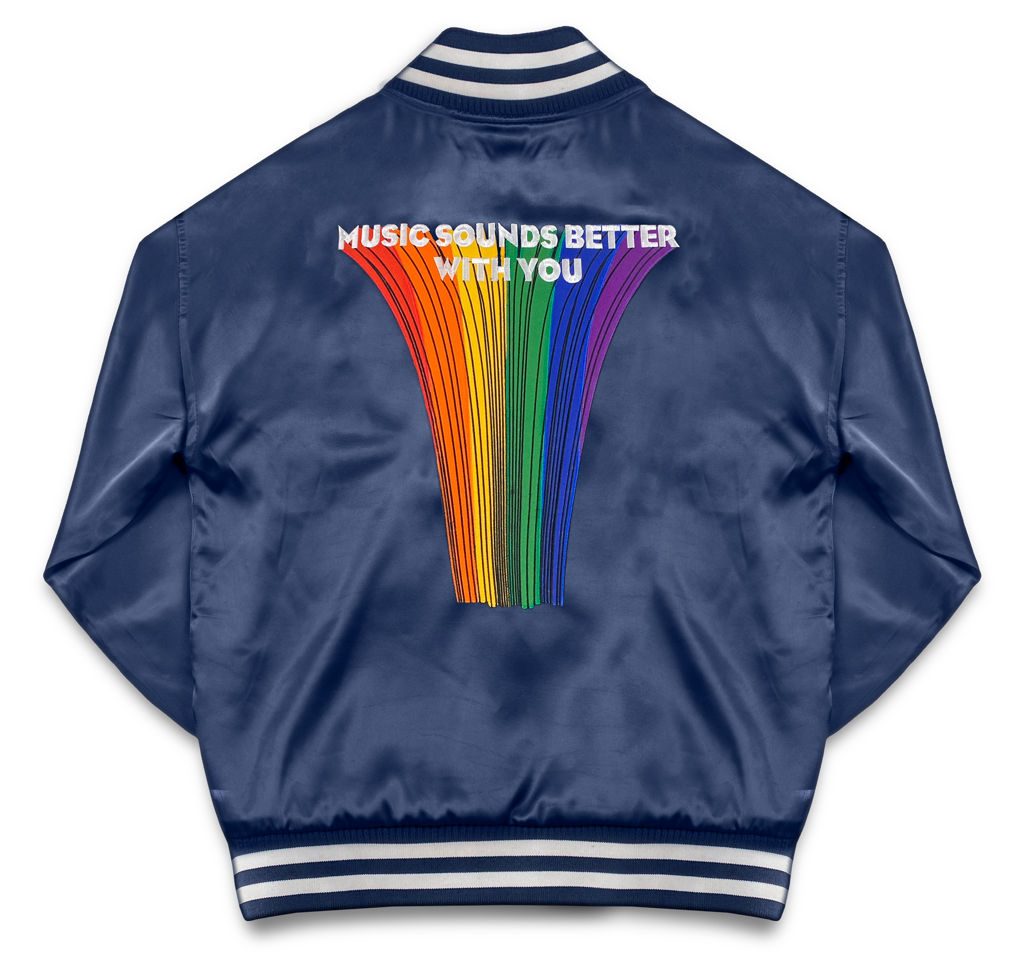 Music Sounds Better With You' Satin jacket